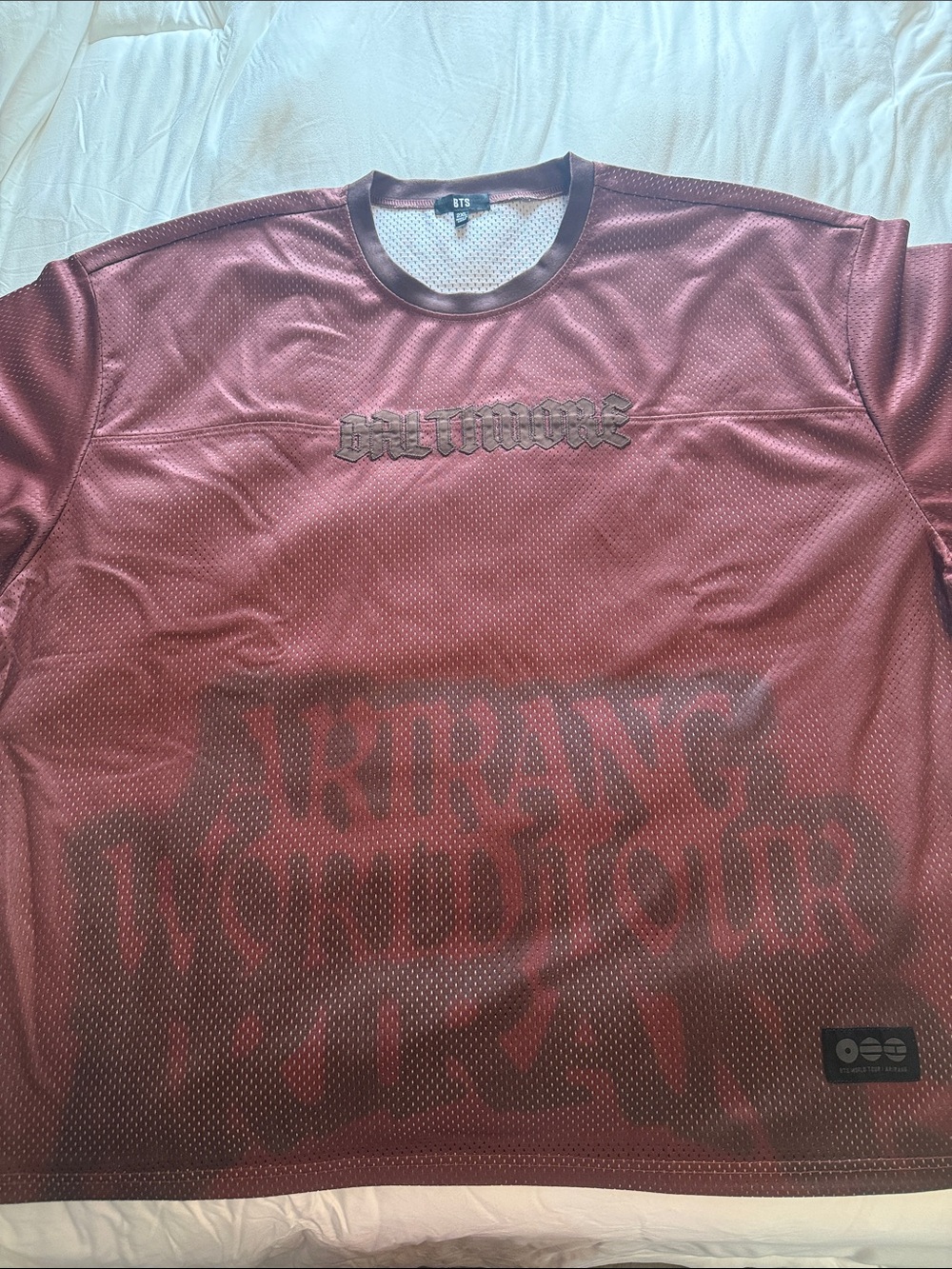 Burgundy Mesh Graphic Jersey - Unbranded
